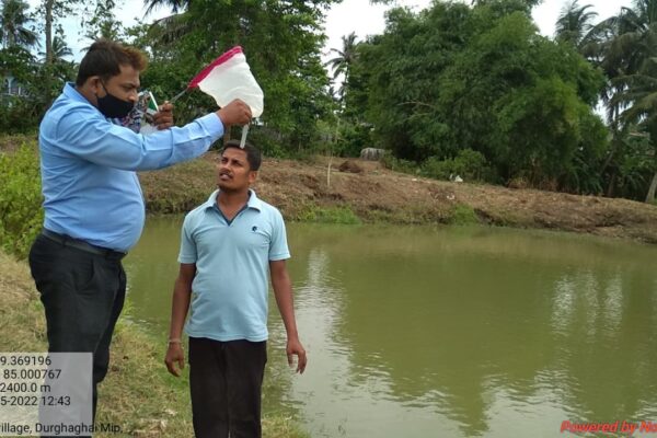 Treatment of Water at Pond, Chhatrapur Block, Ganjam, Odisha