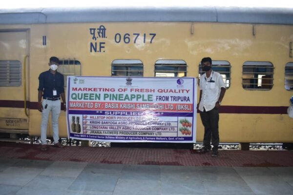 Pineapple output marketing to Delhi by Kisan Rail, Agartala, Tripura, 2022