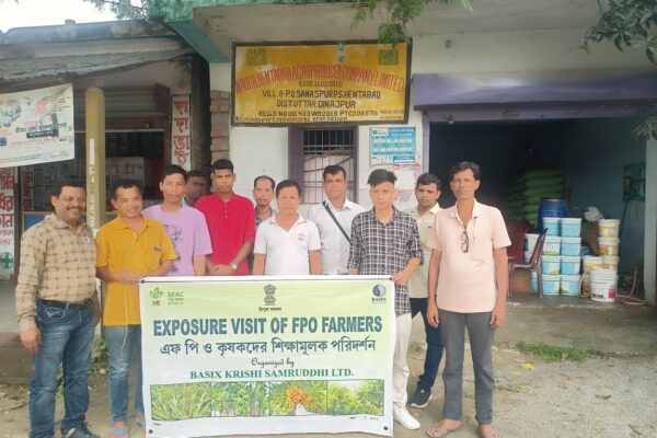 BASIX Krishi conducted three days exposure visit of the farmers of Jirania FPO and Lefunga FPO of West Tripura district of Tripura to Uttardinajpur, West Bengel from 1st July to 3rd July 2023