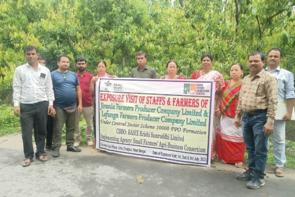 BASIX Krishi conducted three days exposure visit of the farmers of Jirania FPO and Lefunga FPO of West Tripura district of Tripura to Uttardinajpur, West Bengel from 1st July to 3rd July 2023