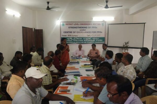 Kakatpur FPO, Puri District, Odisha participated in the District Level Convergence Meeting organized by “CoE for FPOs”, OUAT coordinated by KVK Puri at KVK Campus on 13th March 2025.