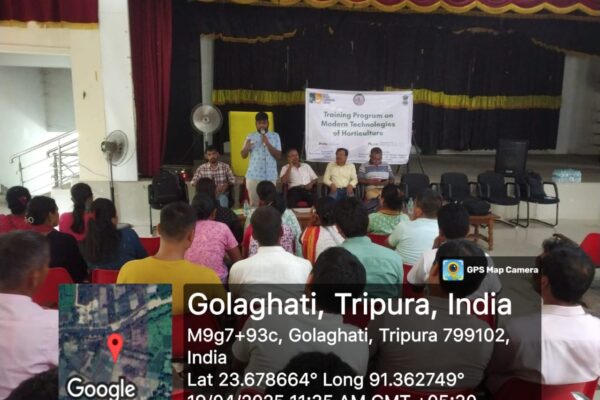 CIH, Dimapur, Nagaland & Basix Krishi conducted a training program on “Modern Technologies of Horticulture” on 19th April’25 at Charilam block, Sepahijala District, Tripura focusing on “Precision Farming & Agri- Entrepreneurship”.