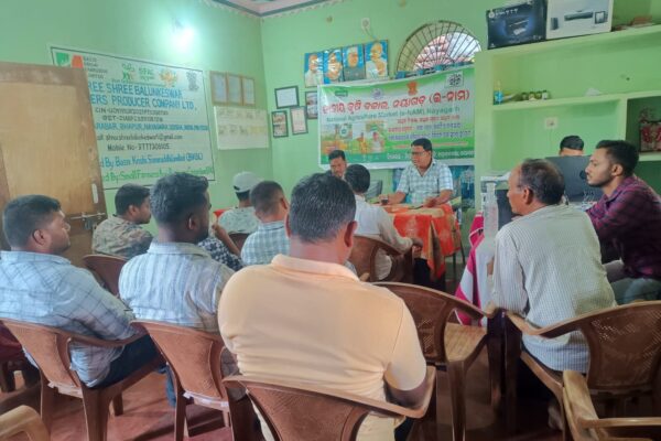 Shree Shree Balunkeswar FPO, Nayagarh, Odisha had a meeting with RMC, Nayagarh on 07.04.2025 regarding the progress of business through e-NAM, farmers registration for pulses procurement & the effective implementation of program.