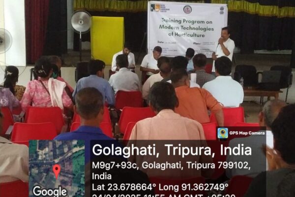 CIH, Dimapur, Nagaland & Basix Krishi conducted a training program on “Modern Technologies of Horticulture” on 24th April’25 at Jampuijala block, Sepahijala District, Tripura focusing on “Sustainable Farming & Protected Cultivation”.
