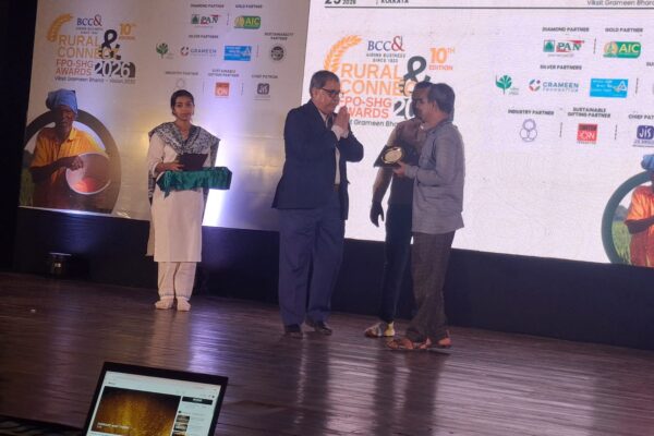 Khiroda Agro FPO, Hooghly, West Bengal is honoured by the Bengal Chamber of Commerce & Industry under the “Cold Storage & Innovation” category at Science City on 25th February 2026 during the “Rural Connect FPO-SHG Awards 2026.